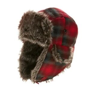 EUC- Swiss Tech Faux Fur Lined Plaid Trapper Hat- OSFM